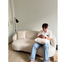 Sofa băng 1.8m vải lông cừu có độ cong mềm mại