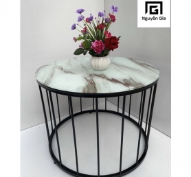 Bàn trà sofa mặt tròn chân sắt sơn tĩnh điện kiểu hiện đại