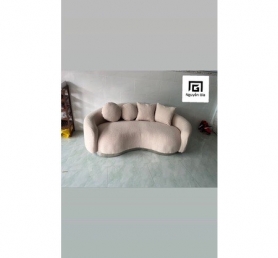 Sofa băng hình trái chuối vải lông cừu kiểu hiện đại