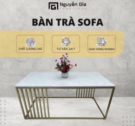 Bàn trà sofa mặt đá hình chữ nhật