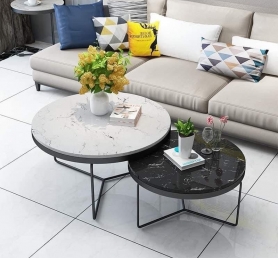Bàn trà sofa cặp đôi mặt đá sang trọng cho sofa
