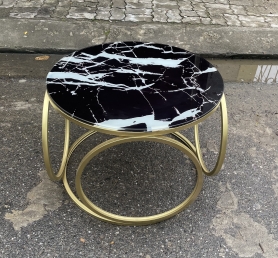 Bàn trà sofa tròn kính 