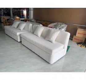 sofa băng tựa sát tường vải lông cừu đẹp sang rẻ