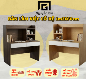 bàn làm việc có kệ 1m2x60