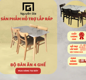 Bộ bàn ăn mango 4 ghế 