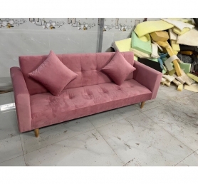 sofa bed có tay màu hồng cho shop, tiệm spa