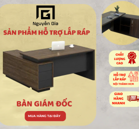 Bàn giám đốc Góc L hộc tủ sang xịn